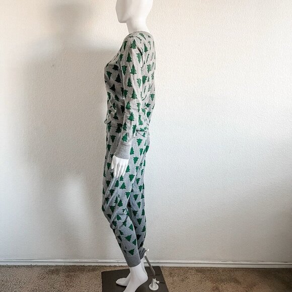 Hanna Anderson Adult Medium Long John Christmas Tree Tannenbaum Pajama Set - Picture 2 of 6